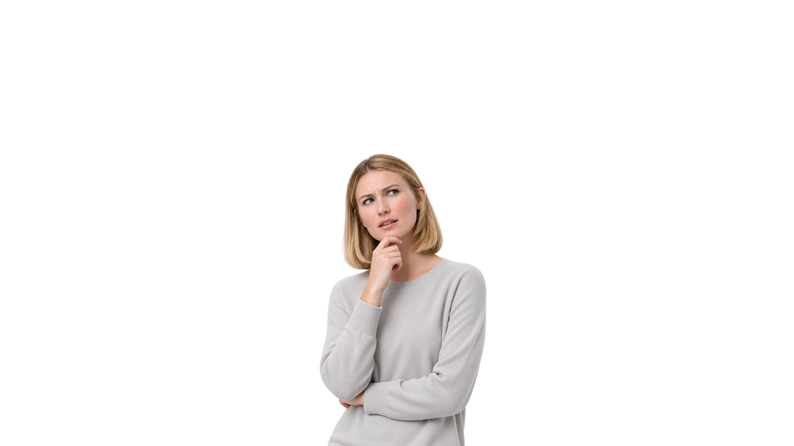 A woman considering the right website service for her business