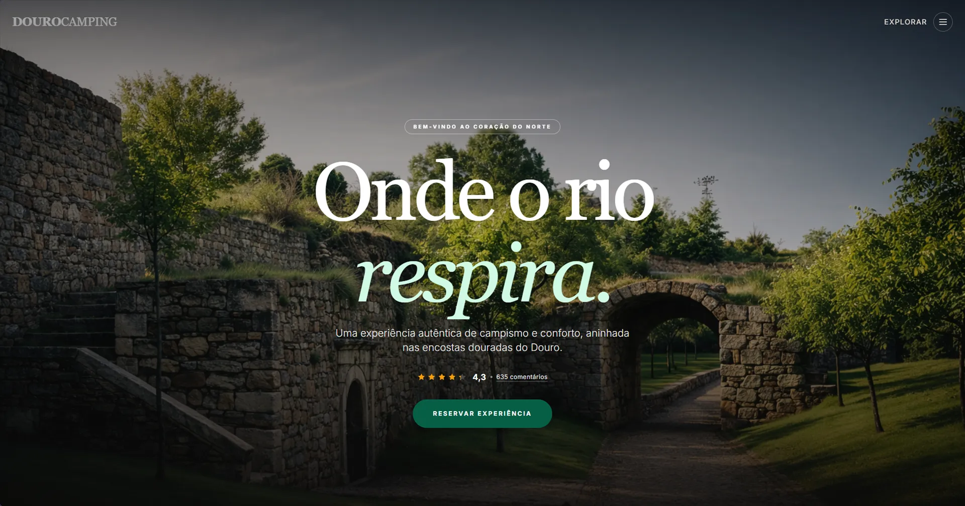 One-page website design example with a strong contact journey